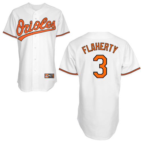 Ryan Flaherty #3 MLB Jersey-Baltimore Orioles Men's Authentic Home White Cool Base Baseball Jersey